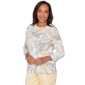 Womens Alfred Dunner Al Fresco Abstract Butterfly Rib Sweater - image 3