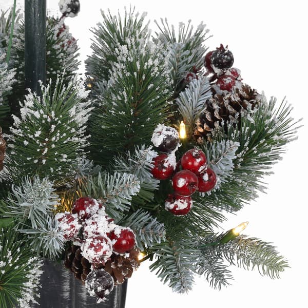 Puleo International 4ft. Pre-Lit Artificial Pine Lamp Post
