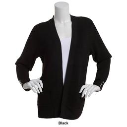 Womens 89th & Madison Long Sleeve Waffle Stitch Open Cardigan