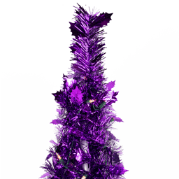 Northlight 6ft. Pre-Lit Purple Tinsel Pop-Up Christmas Tree