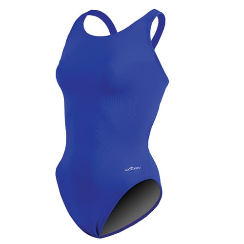 Womens Dolfin® Team Solid HP Back One Piece Swimsuit - Royal