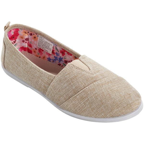 Womens Ashley Blue Solid Canvas Slip On Flats - image 