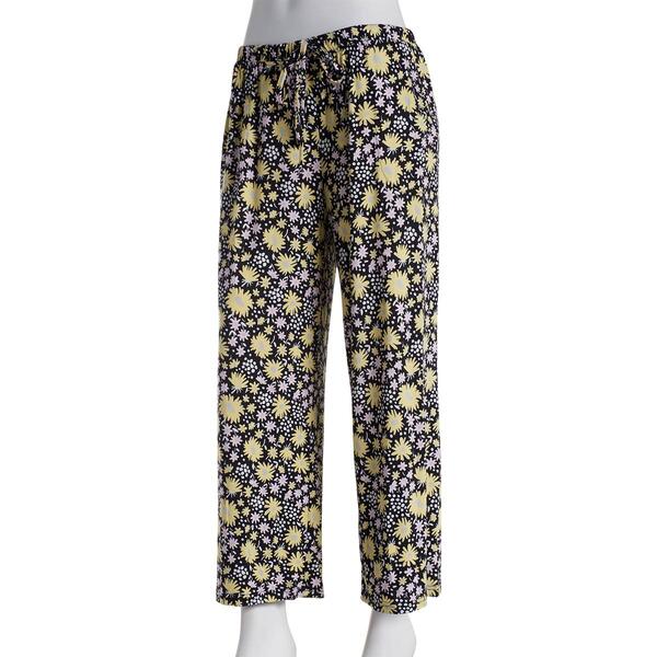 Womens MUK LUKS&#40;R&#41; Sunflowers Wide Leg Cloud Knit Crop Pajama Pants - image 