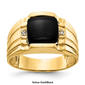 Mens Gentlemen’s Classics™ 14kt. Gold Onyx Diamond Textured Ring - image 5