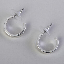 Chaps Silver-Tone Hoop Earrings