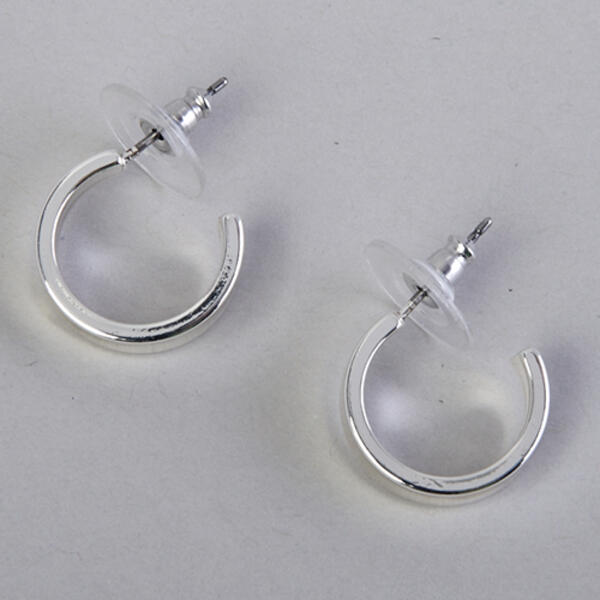 Chaps Silver-Tone Hoop Earrings - image 