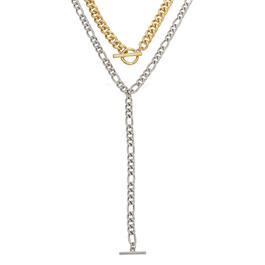 Steve Madden Two-Tone Multi Strand Chain Necklace