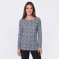 Womens Preswick & Moore® Long Sleeve Floral Leaf Tee - image 2