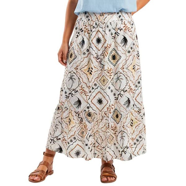 Womens Robert Louis Coastal Pull On Drawstring Tier Maxi Skirt