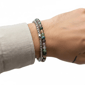 Mens Iron Saints Silver Layered Popcorn Chain & Bead Bracelet - image 4