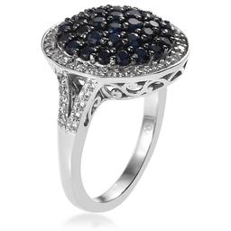 Gemstone Classics™ Blue Sapphire with White Zircon Cluster Ring