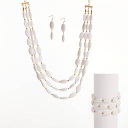 Ashley Cooper(tm) Gold Plated Beaded Necklace/Bracelet/Earring Set