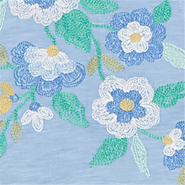 Petite Alfred Dunner Caribbean Blues Floral Embroidery Blouse