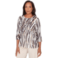 Womens Alfred Dunner Seville 3/4 Sleeve Abstract Animal Blouse - image 3