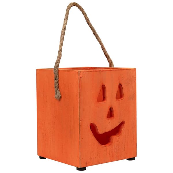 Northlight Seasonal 6.25in. Wood Jack O Lantern Candle Lantern