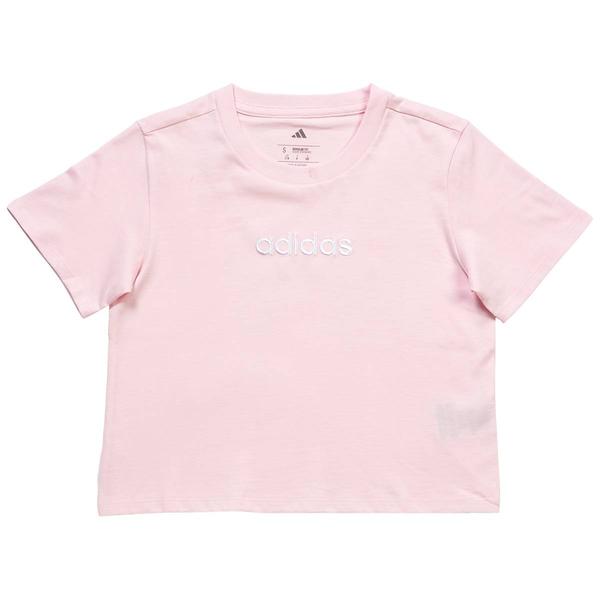 Girls (7-16) adidas(R) Embroidered Linear Logo Short Sleeve Tee