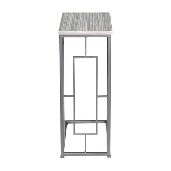 9th & Pike® Grey Metal and Wood Contemporary Accent Table