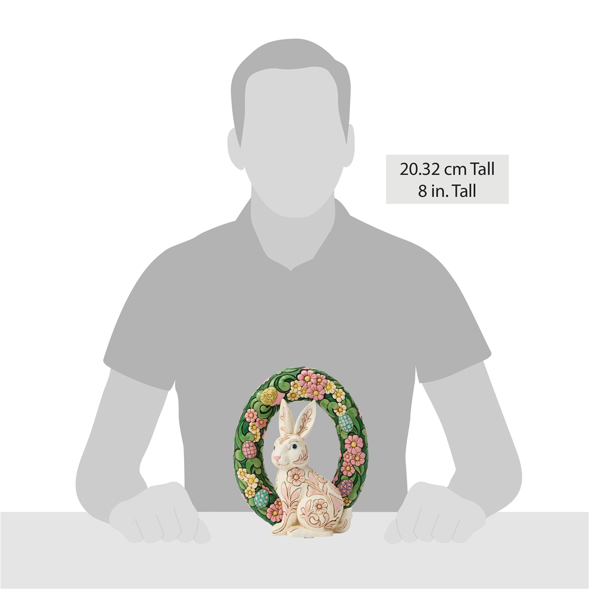 Jim Shore Heartwood Creek Floral Bunny Wreath Figurine