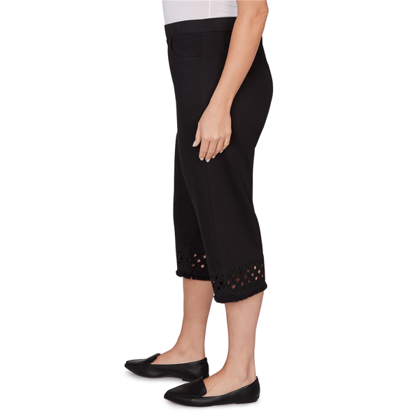 Plus Size Alfred Dunner Detail Driven Geometric Cut Out Capris