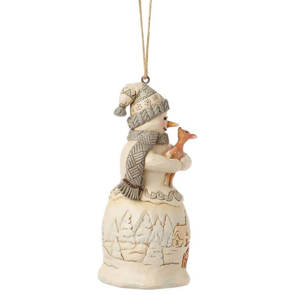 Jim Shore Woodland Snowman Holding Fawn Ornament