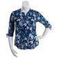 Womens Erika Gwen 3/4 Sleeve Casual Button Down w/ Tie Sleeves - image 1