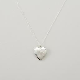Sterling Silver Double Heart Locket Pendant Necklace