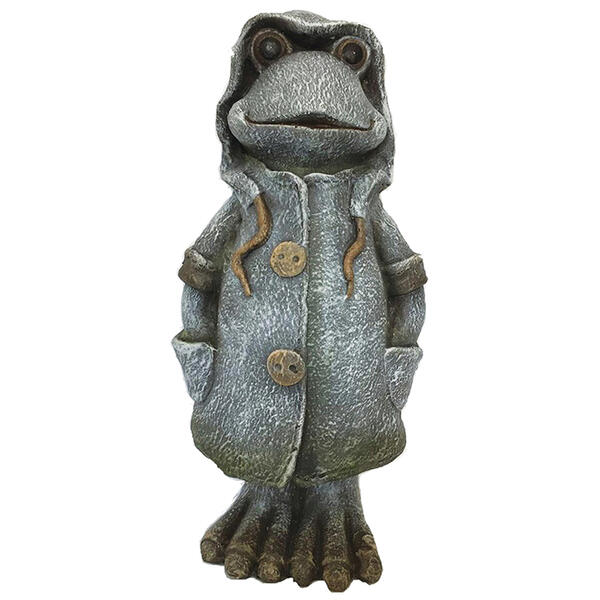 Santa's Workshop 17in. Raincoat Frog Statue - image 
