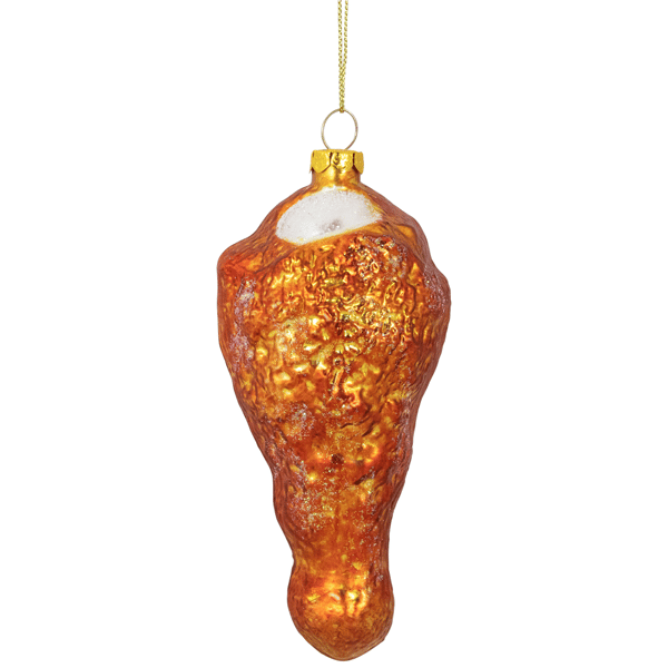 Northlight Buffalo Chicken Wing Drumette Glass Christmas Ornament