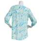 Womens Emily Daniels 3/4 Sleeve Tropical Floral Waffle Top - Blue - image 2