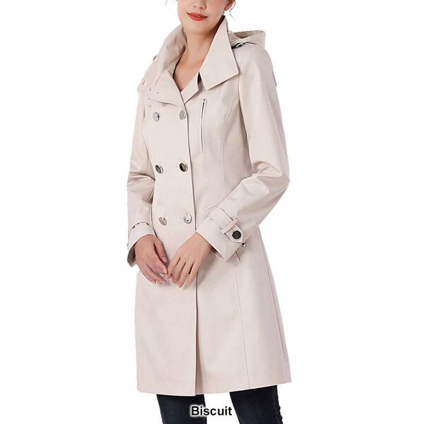 Womens BGSD Waterproof Hooded Button Closure Trench Coat