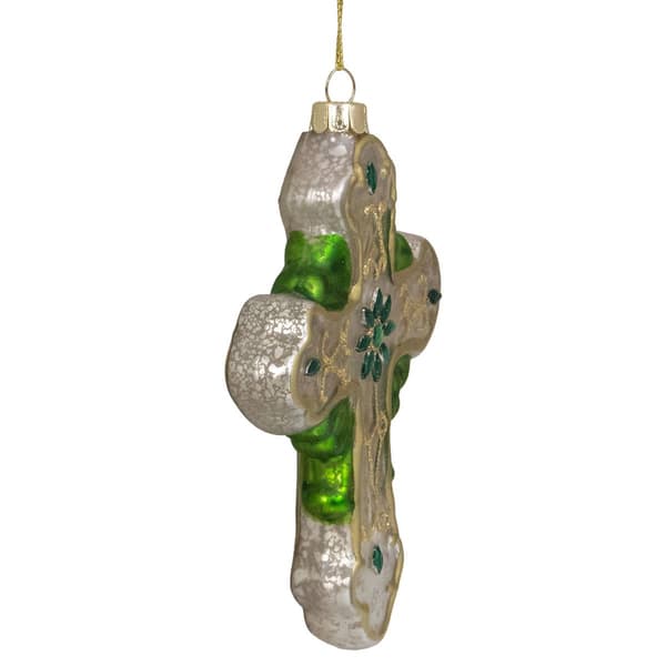 Northlight Seasonal 5in. Irish Cross Glass Christmas Ornament