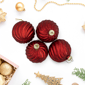 Northlight 4ct. Red Glittery Swirls Christmas Ornaments - image 5