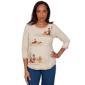 Petite Alfred Dunner Classics Scarecrow Family Blouse - image 1