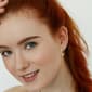 Sophia B 1/8ctw. Diamond 14kt. Gold 3 Bead Hoop Earrings - image 4
