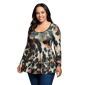 Plus Size 24/7 Comfort Apparel Multi Print Scoop Neck Top - image 2