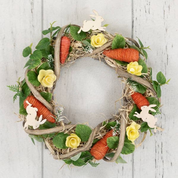 Northlight Seasonal Floral & Carrots Artificial Easter Wreath