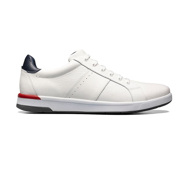 Mens Florsheim Crossover Lace To Toe White Casual Sneakers