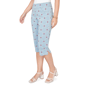 Womens Ruby Rd. French Riviera Pull On Floral Denim Capris - image 3