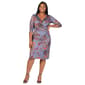Plus Size 24/7 Comfort Apparel Grey Faux Wrap Dress - image 1