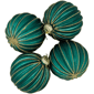 Northlight 4ct. Green Ribbed Lined Glass Christmas Ball Ornaments - image 4