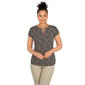 Womens Emaline Key Items Laced Notch Neck Top - image 1