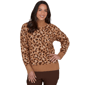 Womens Hearts of Palm Berry Fabulous Mock Neck Leopard Sweater - image 1