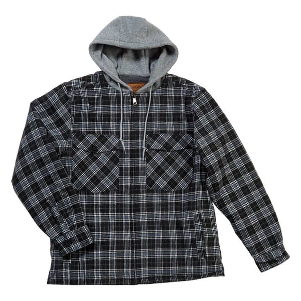Mens Mountain Ridge(R) Flannel Hooded Jacket - Blue/Black