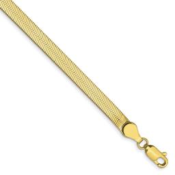 Unisex Gold Classics™10kt. 4.0mm Silky Herringbone Chain Bracelet