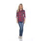 Womens White Mark Oakley Stretch Plaid Casual Button Down Top - image 2