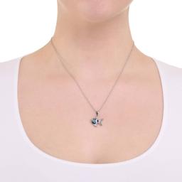 Athra 18in. Silver Plated Fish Pendant Necklace