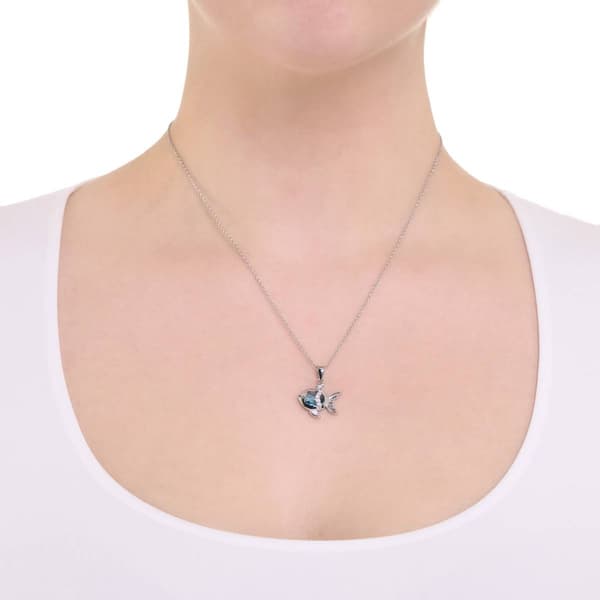 Athra 18in. Silver Plated Fish Pendant Necklace