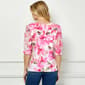 Womens Sara Michelle Elbow Chiffon Sleeve Floral Blouse - image 2