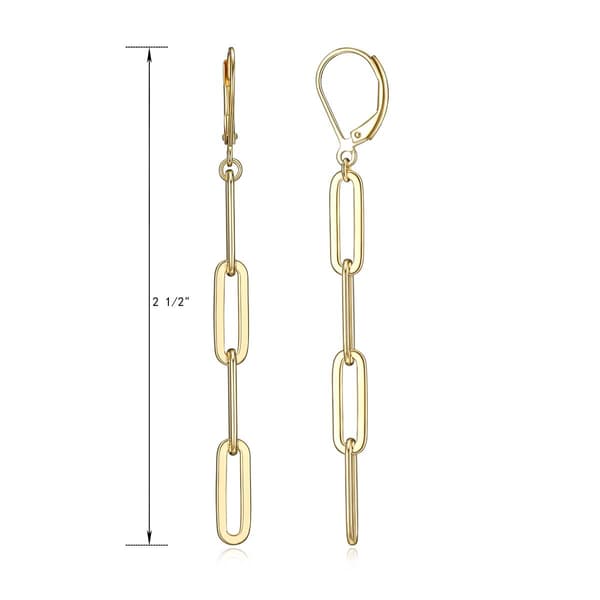 Forever Facets 18kt. Gold Plated Chain Dangle Earrings