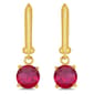 Gemstone Classics™ Gold over Silver Created Ruby Drop Earrings - image 2